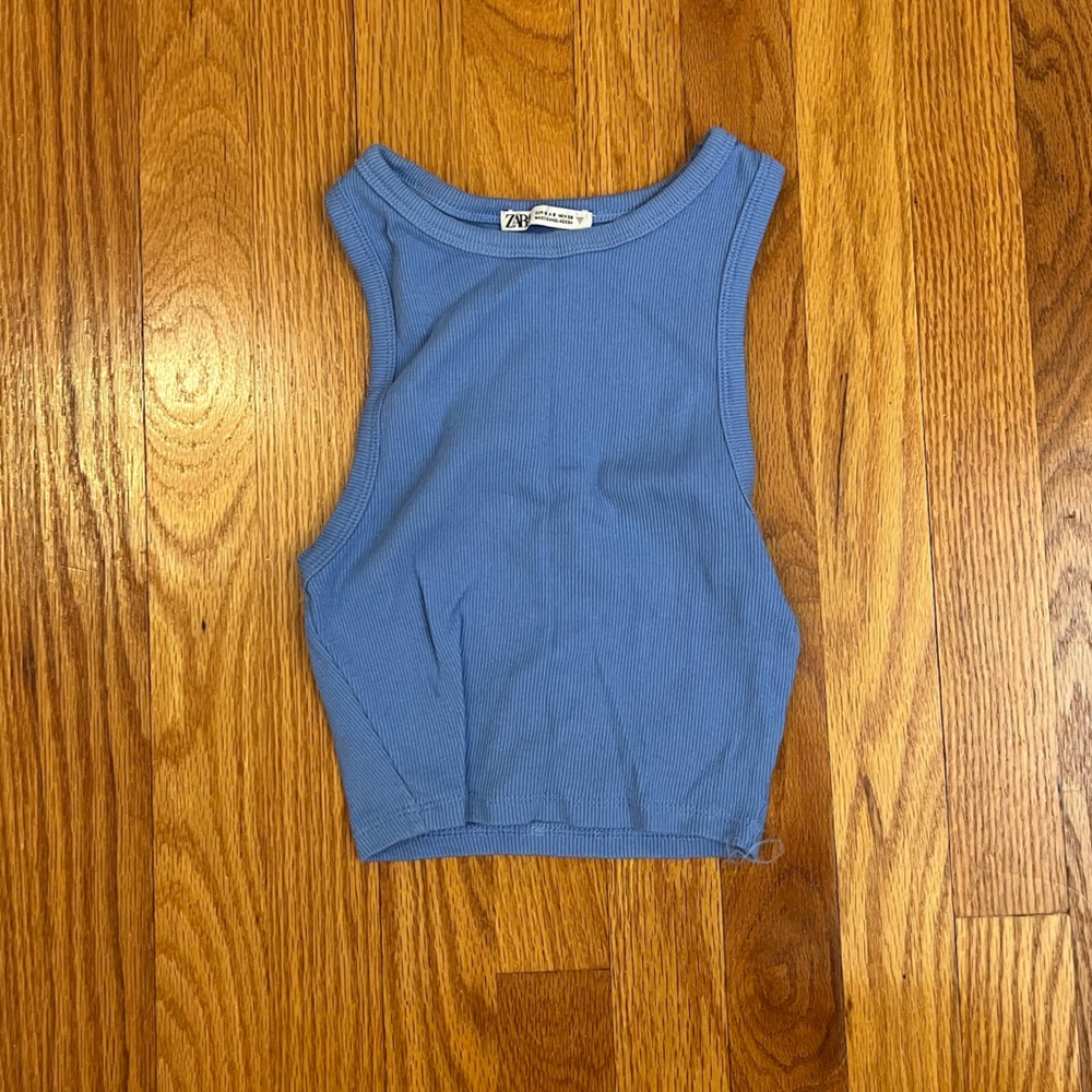 Zara basic tank blue size small